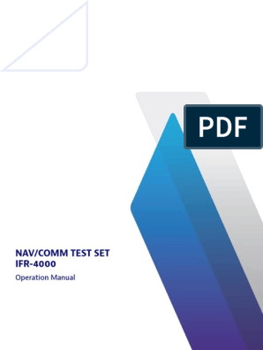 Ifr4000 Nav Comm Test Set Operation Manual Manuals User Guides en | PDF |  Power Supply | Alternating Current