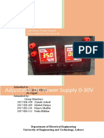 Adjustable DC Power Supply 0-30V: Laboratory Project Report Semiconductors Devices Lab