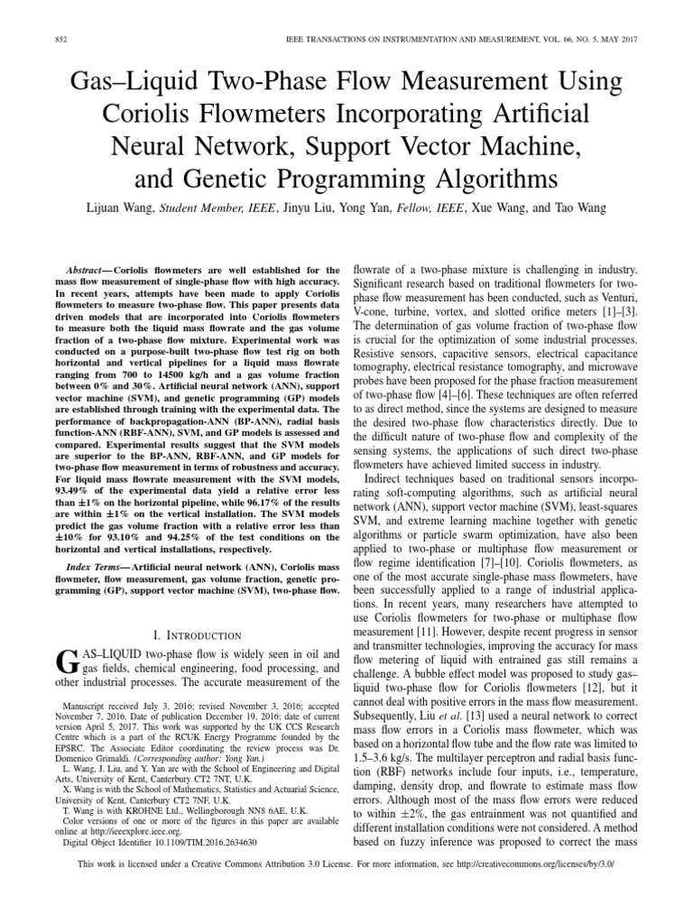 Two-Phase Flow Measurement with SVM | PDF | Flow Measurement ...