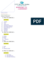 Revison Unit 1 To 6 Answersheet: Students' Names