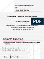 International GeoGebra Conference for Southeast Europe Fractional Calculus