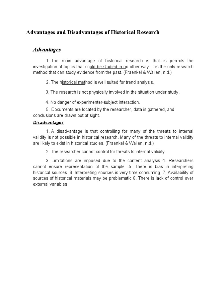 Advantages and Disadvantages of History | PDF | Social Science ...