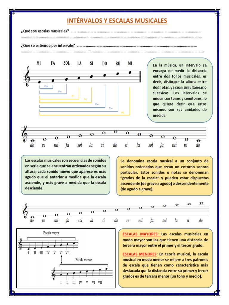 Intervalos y Escalas Musicales PDF Escala (música) Intervalo (música)