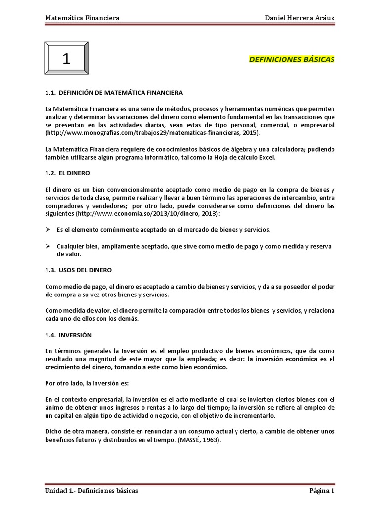 Introducción a Matemática Financiera | PDF | Interés | Inversiones