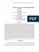 Self-Efficacy Beliefs of Pre-Service Teachers Regarding Online Teaching