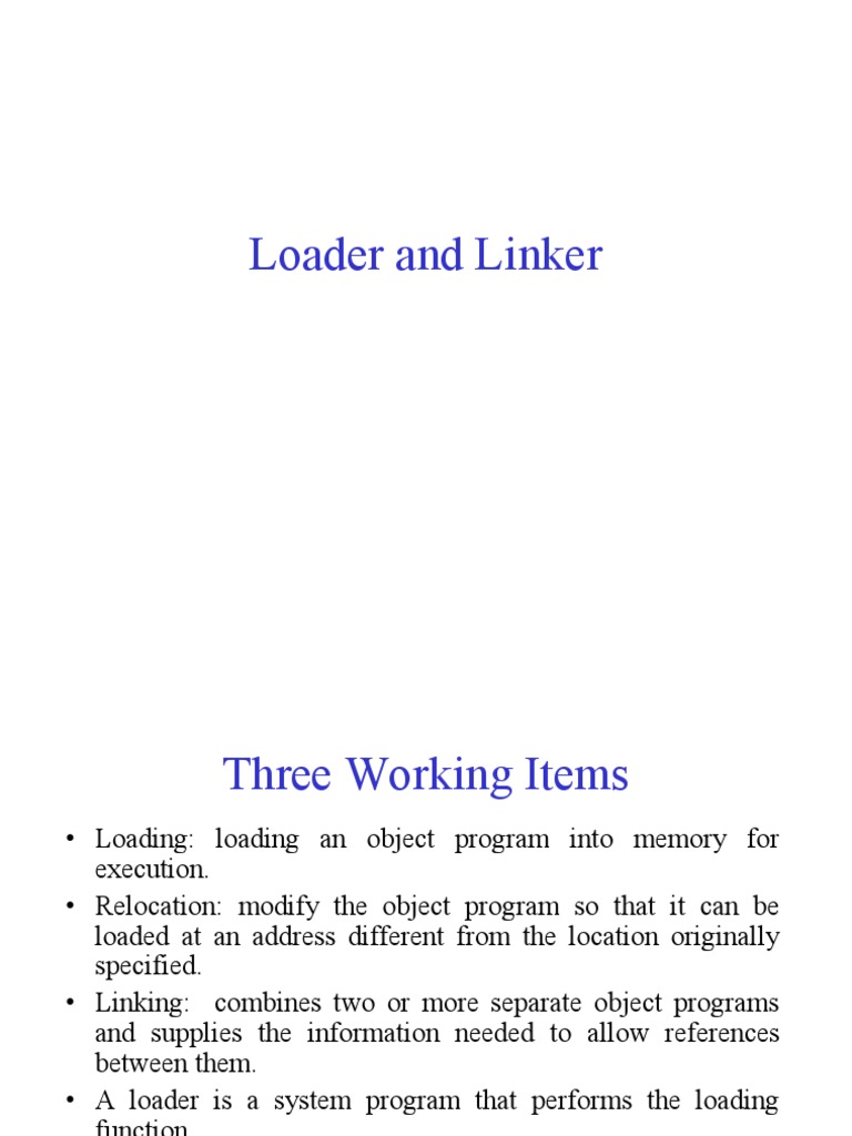 Loader and Linker Functions Explained | PDF | Library (Computing ...
