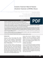 2016 Index of Orthodontic Treatment Need of patients undergoing orthodontic treatment at BPKIHS, Dharan