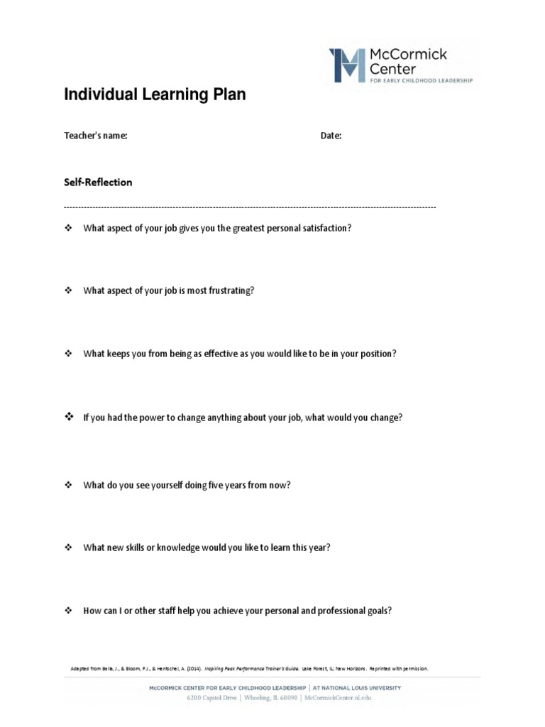 Individual PD Plan Template Sample | PDF | Goal Setting | Teaching