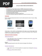 Analog Measuring Instruments: Objectives