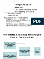 Strategic Analysis: - Identify Issues in A Firm's External & Internal Environment Which Open Up Avenues To