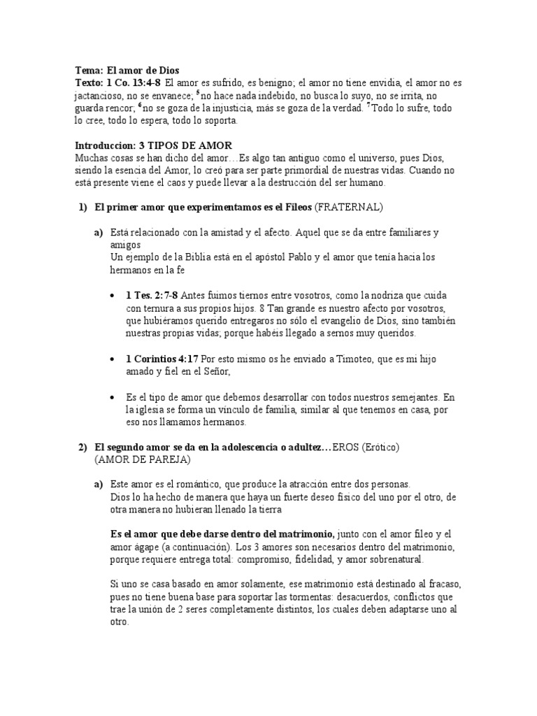El Amor de Dios | PDF | Amor | Dios