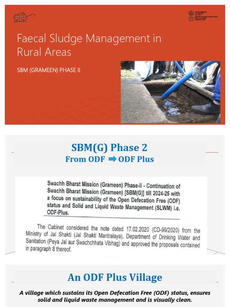 Faecal Sludge Management in Rural Areas: SBM (Grameen) Phase Ii | PDF ...