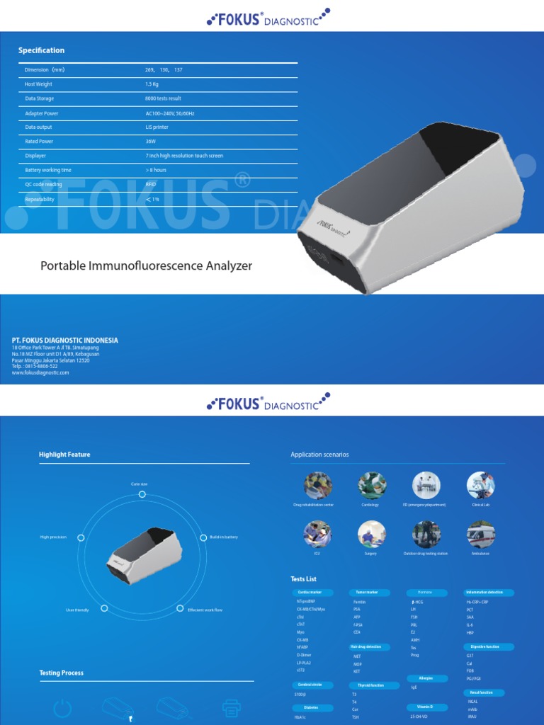 Portable Immunofluorescence Analyzer Specs | PDF | Clinical Medicine ...