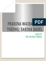 Prabina Waiba Silu Theeng Sabina Basel: Class 8 B They Are Best Friends