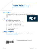 Lsi Megaraid Sas 9260-8I Card Installation: © 2010 Hewlett-Packard Development Company, L.P. Printed in The U.S