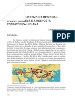 RAHUL, Anshuman - o Jogo Pela Hegemonia Regional. A OBOR Chinesa e A Resposta Estratégica Indiana