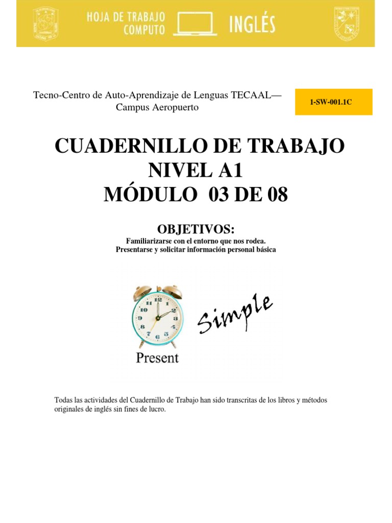 Cuadernillo de Trabajo A1: Módulo 3 | PDF | Home & Garden