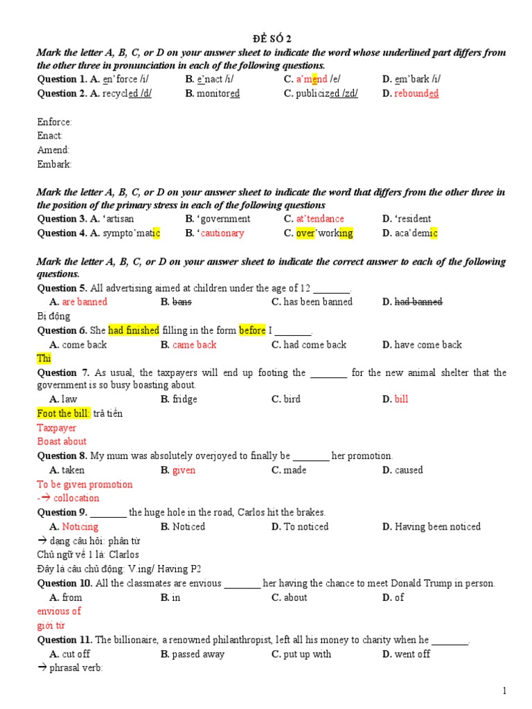 English Language Proficiency Test | PDF | Thought | Psychology