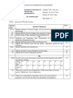 Questio Nno Question Statement: Department of Electronics & Communication Engineering (DCN) Cie Question Paper