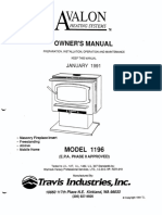 Avalon Wood Stove Model 1196 Owners Manual