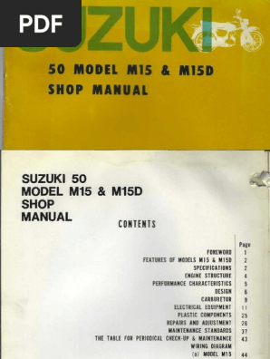 Service Manual For M15 and M15D Machines - Suzuki | PDF