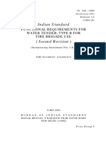 Indian Standard: Functional Requirements For Water Tender, Type B For Fire Brigade Use