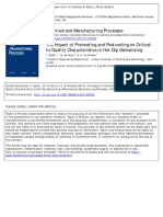 The Impact of Preheating and Postcooling On Hot Dip Galvanizing