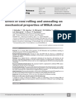 Effect of Cold Rolling and Annealing On Mechanical Properties of HSLA Steel