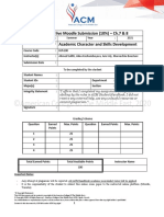 Individual Live Moodle Submission (10%) - Ch.7 & 8 Academic Character and Skills Development