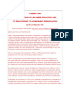 CASTRATION PART II: "CASTRATION" THE MAJOR GOAL OF JAPANESE EDUCATION, AND ITS RELATIONSHIP TO GOVERNMENT DEREGULATION by Masao Miyamoto M.D.