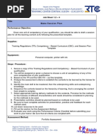 Job Sheet 1.2 - 4 Title: Make Session Plan Performance Objective