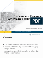 "Is American Corporate Governance Fatally Flawed?": Ayuvera Rifani Ray 447384