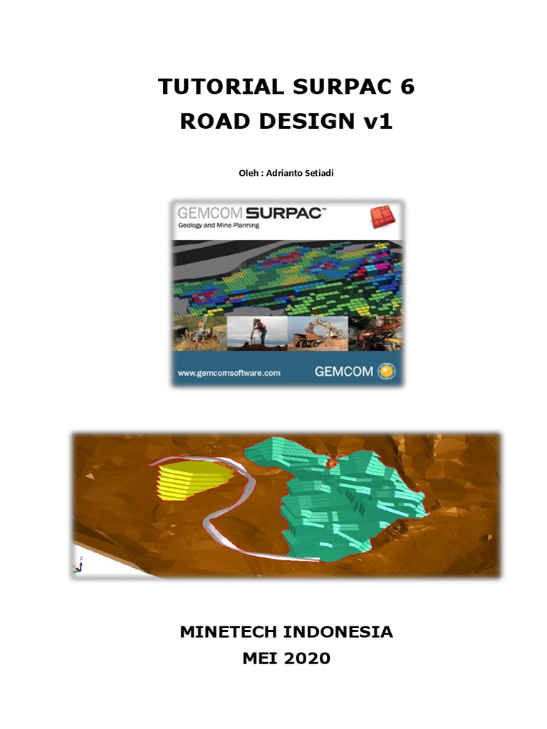 Tutorial Surpac 6: Desain Jalan | PDF | Bisnis | Komputer