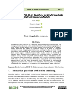 Impact of COVID-19 On Teaching An Undergraduate Children's Nursing Module