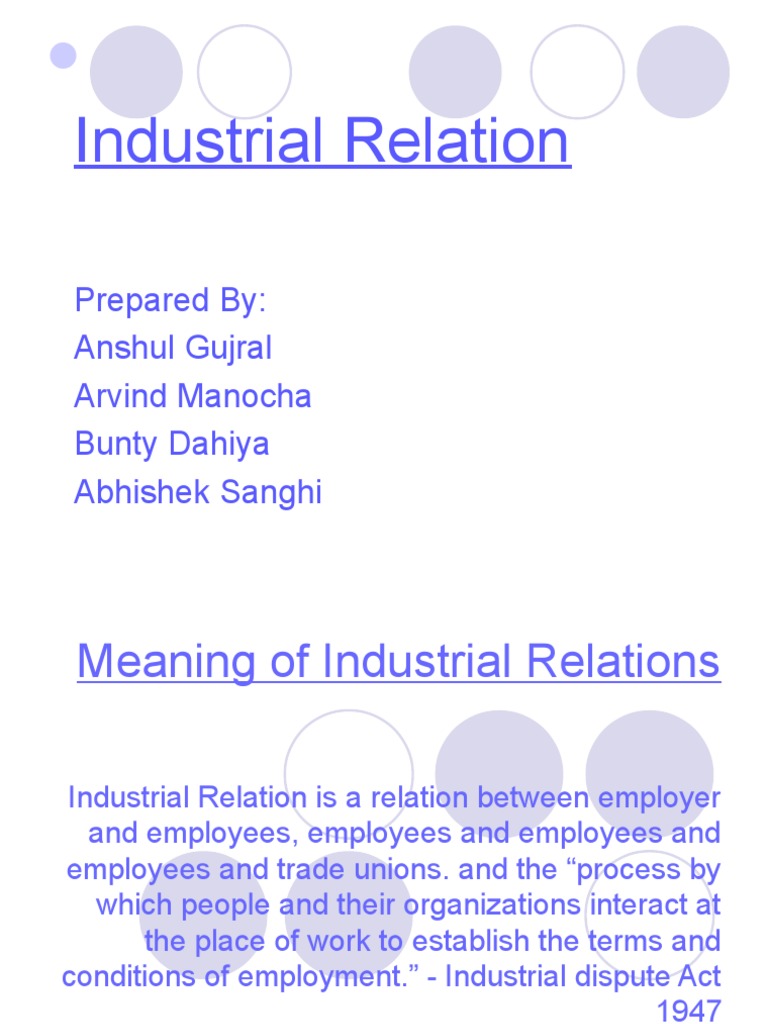 Understanding Industrial Relations Dynamics | PDF | Employment | Labour ...