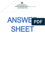 Answer Sheet Grade 5