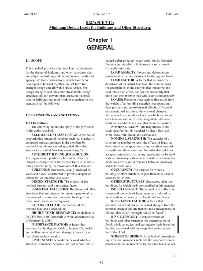 ASCE 7-10 Design Loads Overview | PDF | Science & Mathematics ...