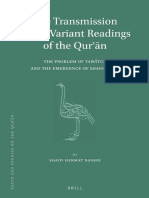 The Transmission of The Variant Readings of The Quran The Problem of Tawatur and The Emergence of SH