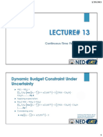 Lecture# 13: Dynamic Budget Constraint Under Uncertainty