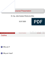 Personal Presentation: Dr.-Ing. João Gustavo Pereira Da Silva