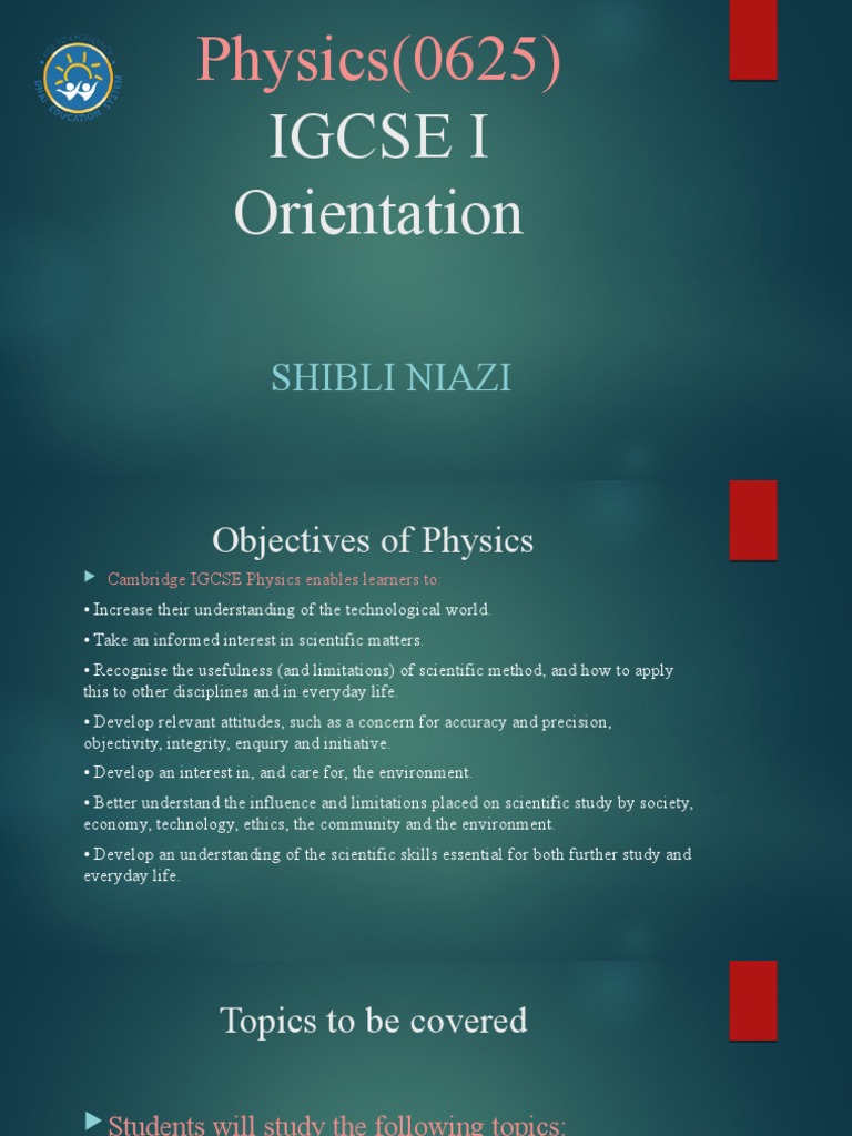 Igcse I Orientation Physics 0625 Pdf Physics Science