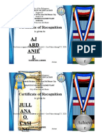 Certificate of Recognition: AJ ARD Anie L