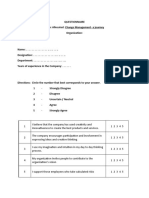 Change Management Questionnaire Insights