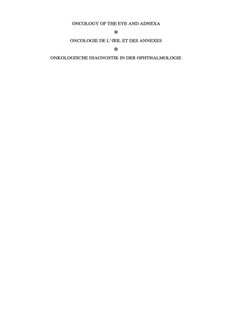 Oncology of The Eye and Adnexa | PDF | Neoplasms | Anatomy