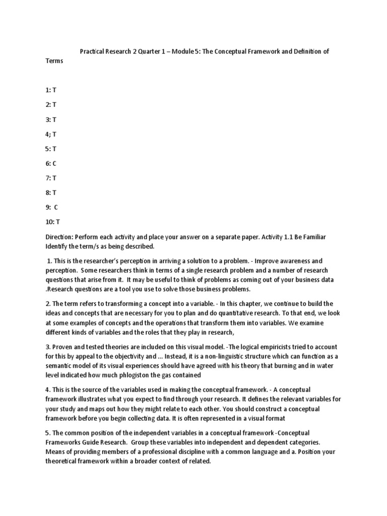 Conceptual Framework in Practical Research | PDF | Theory | Conceptual ...