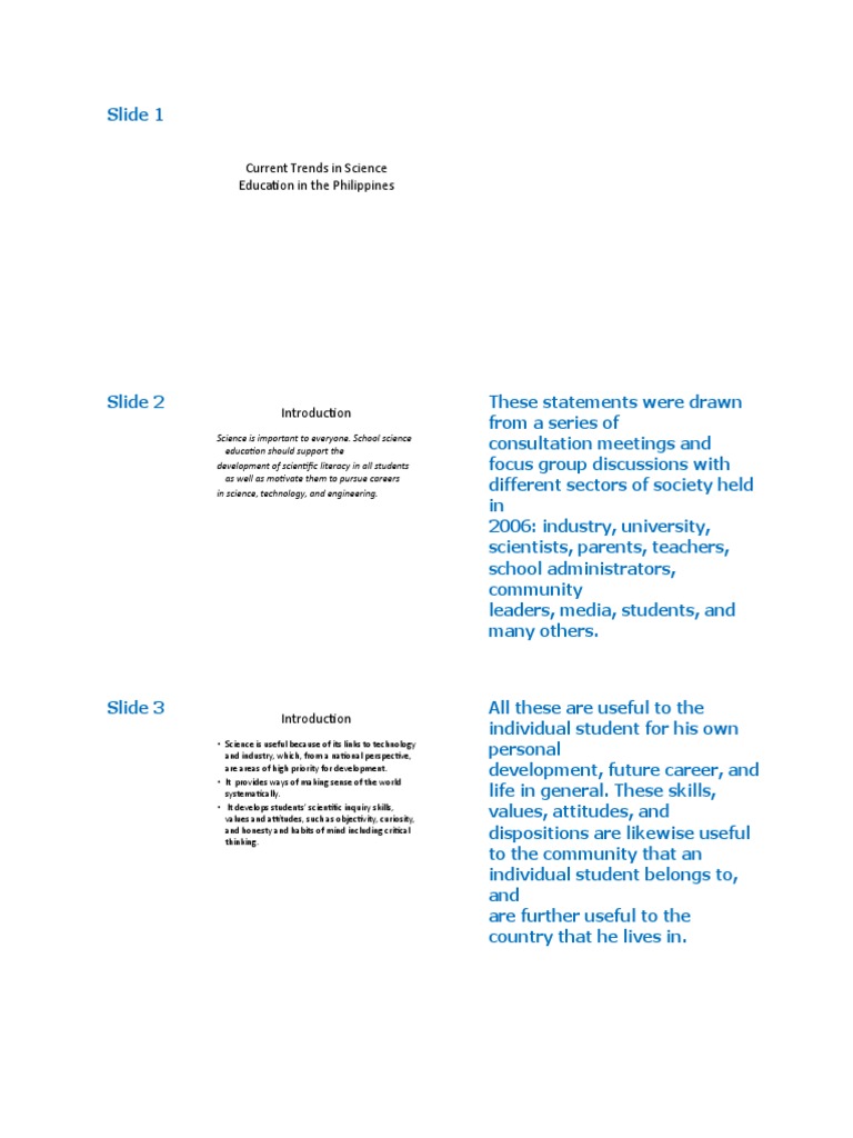 Current Trends in Science Education in The Philippines PDF