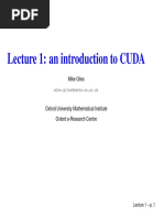 Lecture 1: An Introduction To CUDA: Mike Giles