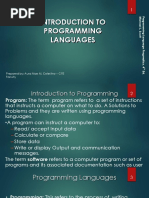 Introduction To Programming Languages: Prepared By: Aura Mae M. Celestino - CITE Faculty