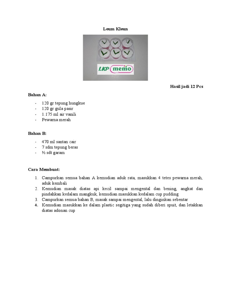 Resep Leum Kleun Praktis | PDF