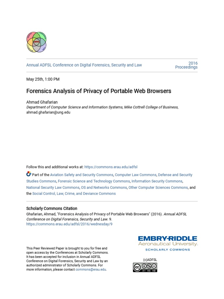 Forensics Analysis of Privacy of Portable Web Browsers | PDF | Computer ...